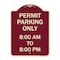 Signmission Permit Parking 8-00 Am to 8-00 Pm Heavy-Gauge Aluminum Architectural Sign, 24" x 18", BU-1824-23321 A-DES-BU-1824-23321 - alternate 1